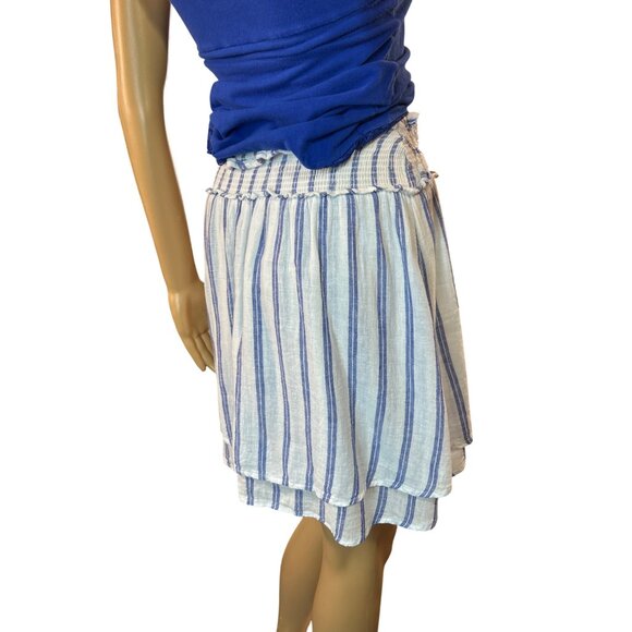 Rails‎ Smocked Waist Linen Blend Skirt in Villa Stripe Cottagecore Boho - Picture 5 of 6